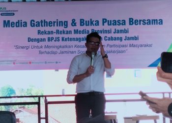 BPJS Ketenagakerjaan Cabang Jambi Gelar Media Gathering dan Buka Bersama di NEED'S YOU, Broni, Senin (17/3/2025). foto : gmsmedia.co.id