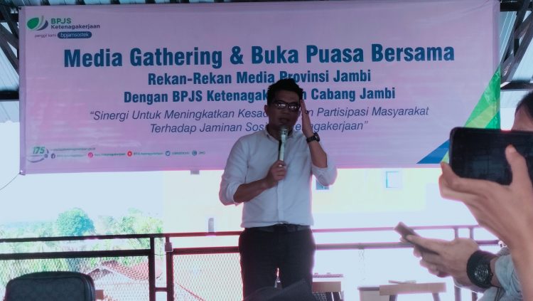 BPJS Ketenagakerjaan Cabang Jambi Gelar Media Gathering dan Buka Bersama di NEED'S YOU, Broni, Senin (17/3/2025). foto : gmsmedia.co.id
