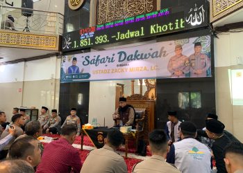 Safari Dakwah Ustaz Zacky Mirza, Lc di Masjid Al Ikhlas Polda Jambi, Selasa, 27 Mei 2025.