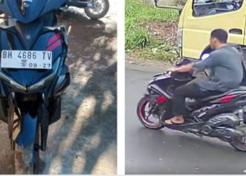 Pelaku dan Motor Korban yang Dilarikan. foto: Andri Wijaya
