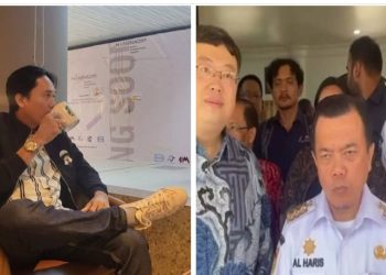 Firmansyah,SH.MH (foto kanan) Gubernur Alharis saat menggelar pertemuan dengan PetroChina