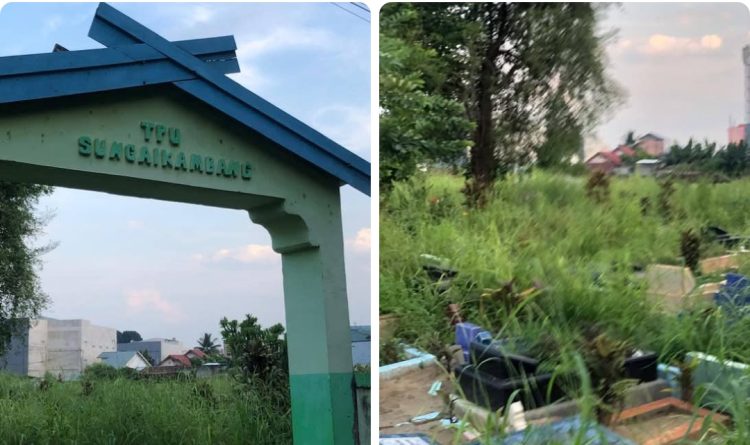 Beginilah Kondisi TPU Sungai Kambang Saat Lebaran Idul Adha.foto : gmsmedia