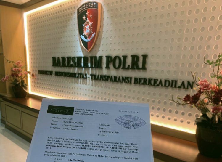 Foto Berkas Laporan di Bareskrim Mabes Polri. foto: istimewa