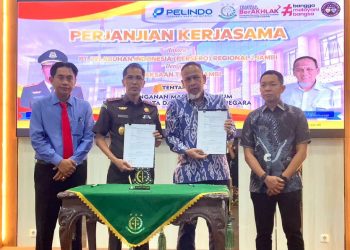 Pelindo Regional 2 Jambi bersama Kejaksaan Tinggi Jambi Melakukan Penandatanganan perjanjian kerja sama, Selasa, 24 Juni 2025. foto : Pelindo jambi