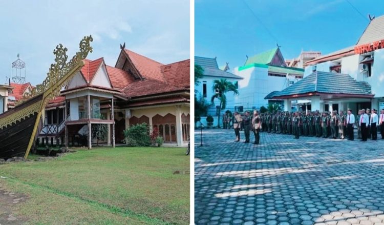Lokasi Pindah Kantor Satpol PP di Taman Rimba dan Foto Satpol-PP di Telanaipura. foto : istimewa