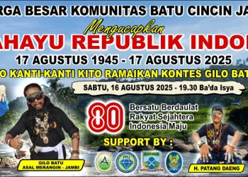 Komunitas Batu Cincin Jambi (KBC-J) Gelar Kontes Gilo Batu di Depan Kuburan China Jambi. foto : istimewa
