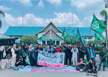 Aliansi dan Mahasiswa Batanghari Unjuk Rasa ke Pemkab Batanghari..foto : istimewa