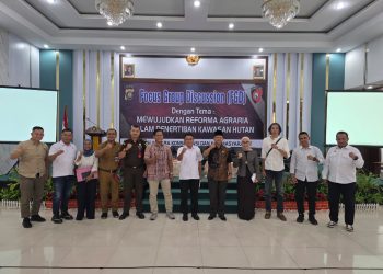 Forum Group Discussion (FGD) bertema “Mewujudkan Reforma Agraria dalam Penertiban Kawasan Hutan” digelar di Aula Ratu Duo Hotel, Jambi, Selasa (23/9/2025).